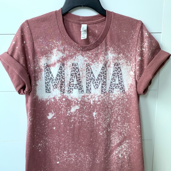 Mama distressed graphic tee leopard top Mom shirt - Picture 2 of 7
